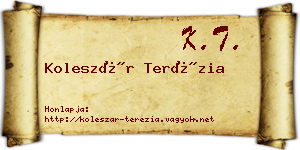 Koleszár Terézia névjegykártya