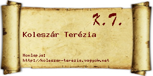 Koleszár Terézia névjegykártya